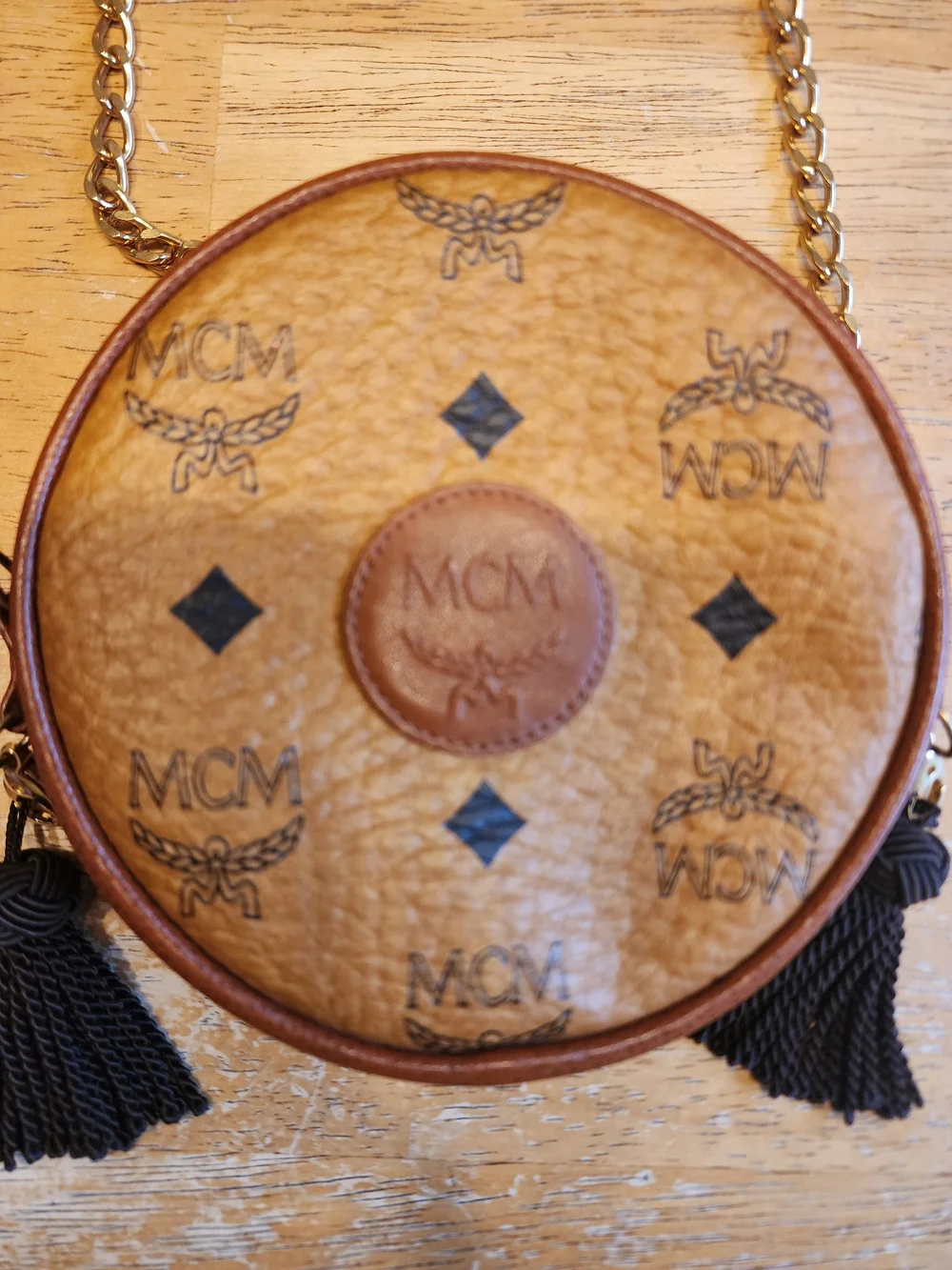 MCM round crossbody